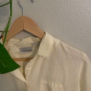 yellow gingham button down top